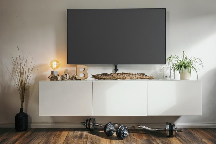 TV-Board Möbelplaner Weißes Hängeboard / TV-Board